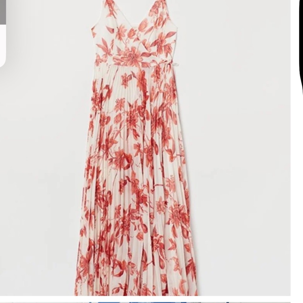 H&M Pleated Floral Wrap Dress NWOT size 2